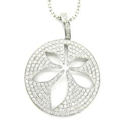D'sire 14k White Gold 1 1/10ct TDW Diamond Pendant (G-H, VS1-VS2)
