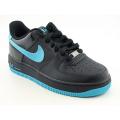 Nike Youth Boys Black/ Chlorine Blue Air Force 1 Basketball Shoes (Size 6)