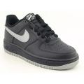 Nike Boys 'Air Force 1' Black/ Metallic Silver Basketball Shoes (Size 6.5)