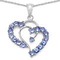 Sterling Silver Tanzanite Heart Necklace (1 4/5ct TGW)