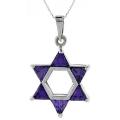 Sterling Silver Purple Cubic Zirconia Star of David Pendant