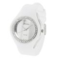 Geneva Platinum Women's Rhinestone-accented Silicone Watch