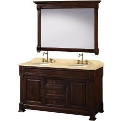 Wyndham Collection Andover Dark Cherry 60-Inch Solid Oak Bathroom Vanity