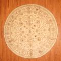 Afghan Hand-knotted Vegetable Dye Ivory Wool Rug (10' Round)