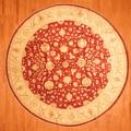 Afghan Hand-knotted Vegetable Dye Red/ Ivory Wool Rug (12' Round)