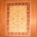 Afghan Hand-knotted Vegetable Dye Ivory/ Red Wool Rug (8' x 11')