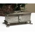 Nickel Scrollwork Lion Leg Locking Box (India)
