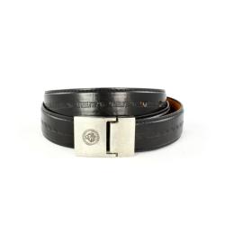Faddism Men's 'Comme Il Faut' Black Leather Belt (XL)