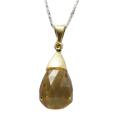 De Buman 18k Yellow Gold Citrine and Diamond Accent Necklace