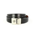 Faddism Men's 'Comme Il Faut' Black Leather Belt (XL)