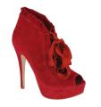 Elegant Women's 'Messina-1' Ruffled Peep Toe Pumps