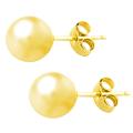Gold over Sterling Silver 10-mm Ball Stud Earrings