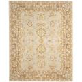 Hand-made Antiquities Teal/ Brown Hand-spun Wool Rug (8' x 10')