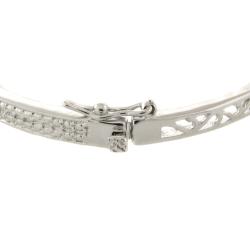 Sterling Silver Diamond Accent 3-button Bangle Bracelet