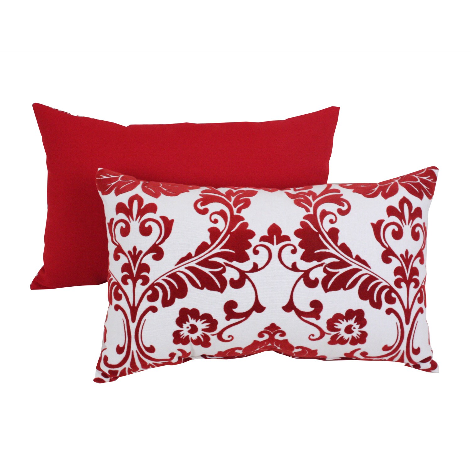 Pillow Perfect Red Damask Flocked Throw Pillow 14033078 Overstock