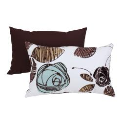 Pillow Perfect Floral Flocked Throw Pillow