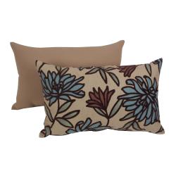PIllow Perfect Tan Floral Flocked Throw Pillow
