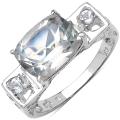 Sterling Silver Crystal Quartz and White Topaz Ring
