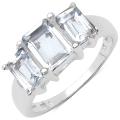 Sterling Silver Emerald-cut Crystal Quartz Ring (2 1/2ct TGW)
