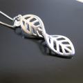 Sterling Silver Twist Leaf Necklace (Thailand)