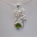 Sterling Silver Peridot Butterfly Necklace (Thailand)