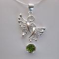 Sterling Silver Peridot Butterfly Necklace (Thailand)