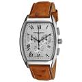 Frederique Constant Men's 'Art Deco' Brown Leather Strap Watch
