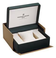 Frederique Constant Men's 'Index' Worldtimer Black Leather Strap Watch