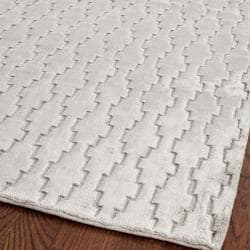 Hand-knotted Mirage Grey Wool and Viscose Rug (4' x 6')