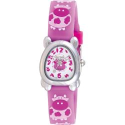Activa Juniors Dark Pink Rubber With Cow Design Watch