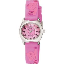 Activa Juniors Lilac Rubber With Light Pink Cat Design Watch