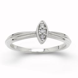 Sterling Silver Diamond Accent 3-stone Fashion Ring