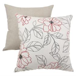 Pillow Perfect White/ Red Floral Throw Pillow