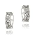 Sterling Silver Diamond Accent Cuff Earrings