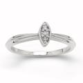 Sterling Silver Diamond Accent 3-stone Fashion Ring