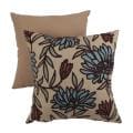 Pillow Perfect Tan Floral Flocked Throw Pillow