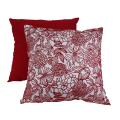 Pillow Perfect Red Floral Flocked Throw Pillow