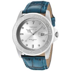 Invicta Men's 'Pro Diver' Aqua Genuine Leather Watch