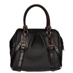 Burberry Pleated Leather Bowler Bag