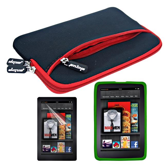 SKQUE  Kindle Fire Glove Case/ Silicone Case/ Screen Protector 