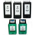 HP 96/97 Black/Tri-Color Ink Cartridges (Remanufactured) (Pack of 5)