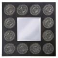 Rita Black Wood Medallion Mirror