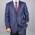 Enzo Tovare Men's Navy Blue Wool Suit