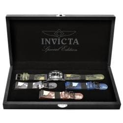 Invicta Men's 'Lupah' Green Camouflage Genuine Leather Watch