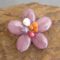 Purple Quartz and Pearl Floral Serenity Pin (6-7 mm)(Thailand)