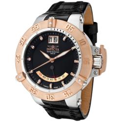 Invicta Men's 'Subaqua/Noma III' Black Genuine Leather Watch