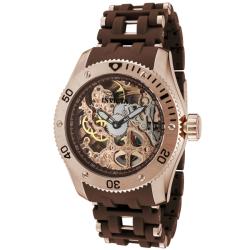 Invicta Men's 'Sea Spider' 18k Rose Goldplated & Brown Polyurethane Watch