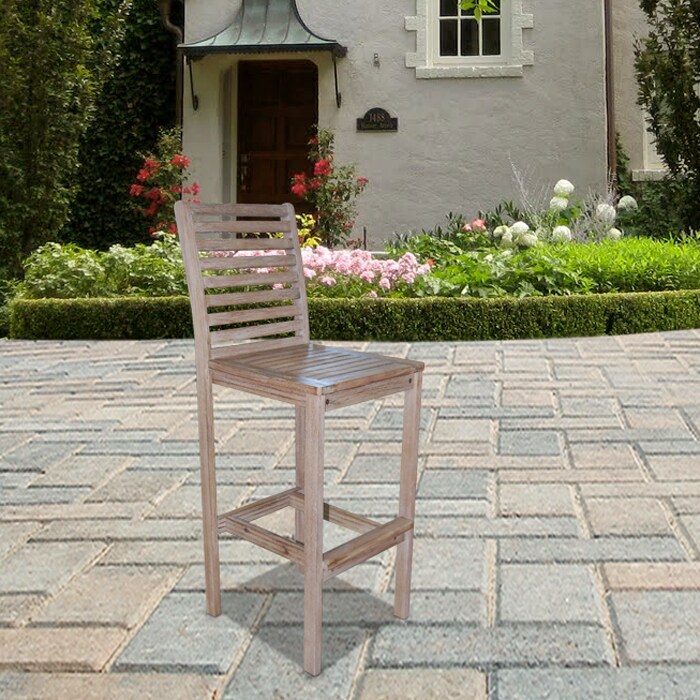 Renaissance Outdoor Hand-Scraped Hardwood Bar Chair