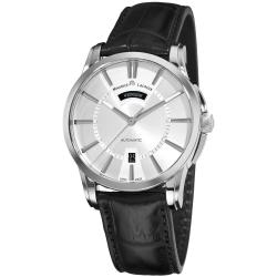Maurice Lacroix Men's 'Pontos' Black Leather Strap Watch