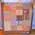 Chocolate Brown Vintage Sari Patch Throw (India)